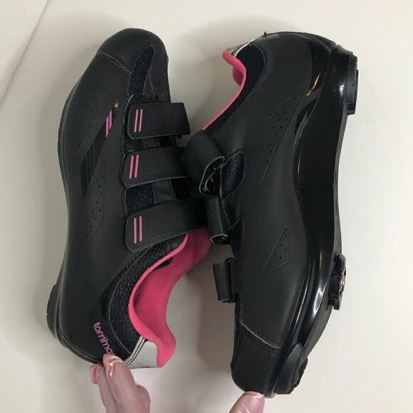 TOMMASO Cycling Shoes Women's Size 7.5 Black Pink Pista 100 Demo Model - Picture 10 of 11
